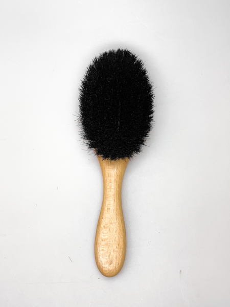 Haarbürste oval mit Stiel, 22 cm / Rosshaar